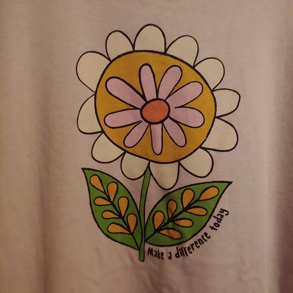 HP •Natural Life • Cute VSCO Women's Tan Crewneck Daisy Pocket Sweatshirt Medium - Picture 11 of 16